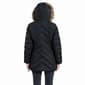 Petites London Fog Chevron Puffer Coat with Faux Fur Trimmed Hood - image 3