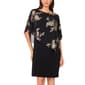 Petite MSK Foil Floral Overlay Sheath Dress - image 3