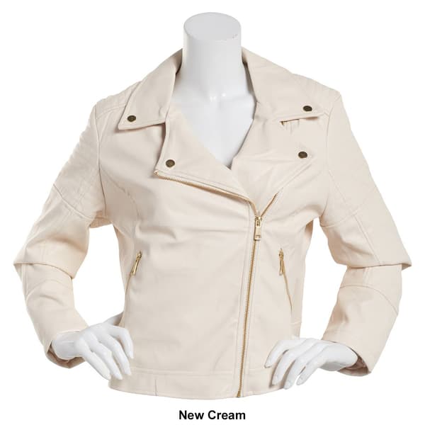 Womens Red Star Faux Leather Moto Jacket Boscov s