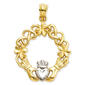 Gold Classics&#40;tm&#41; 14kt. Gold & Rhodium Claddagh Pendant - image 1