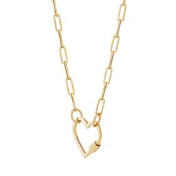Gold Classics™ Yellow Gold Paperclip Chain Open Heart Necklace