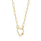 Gold Classics&#8482; Yellow Gold Paperclip Chain Open Heart Necklace - image 2