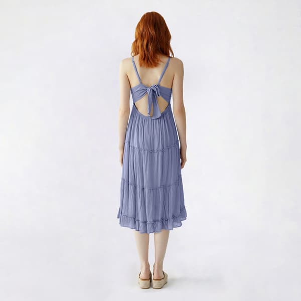 Juniors No Comment Crochet Bust Tier Midi Dress