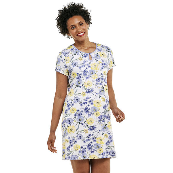 Womens Karen Neuburger Short Sleeve Sunshine Floral Nightshirt - image 