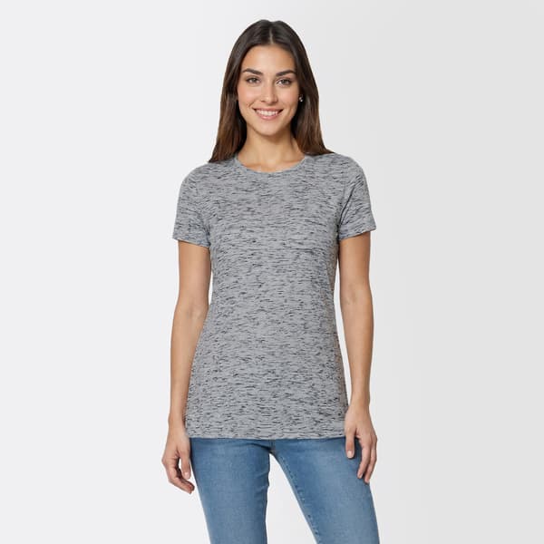 Petite Architect® Short Sleeve Crew Neck Marled Tee