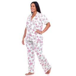 Plus Size White Mark 2pc. Floral Leopard Pajama Set