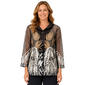 Plus Size Ali Miles 3/4 Sleeve Wire Collar Soutache Button Front - image 1