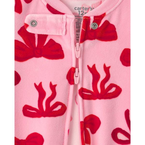 Baby Girl (12-24M) Carter''s® Holiday Bows Footed Pajamas