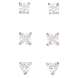 Gianni Argento White Sapphire Heart Earrings Set