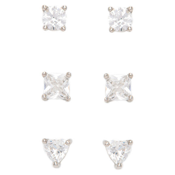 Gianni Argento White Sapphire Heart Earrings Set - image 