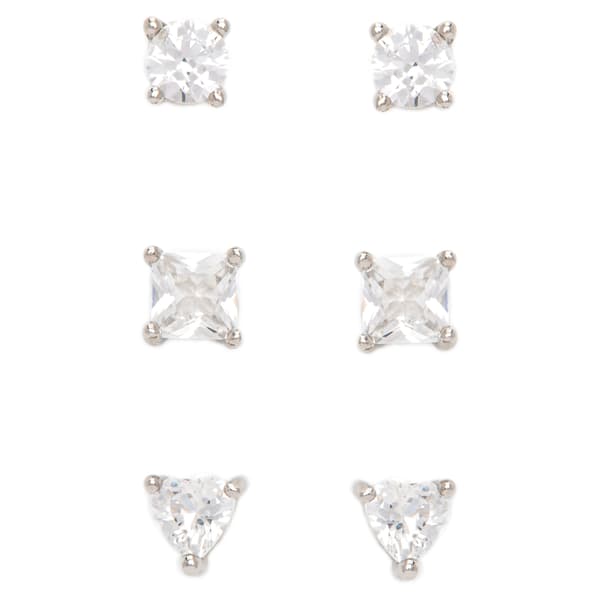 Gianni Argento White Sapphire Heart Earrings Set - image 