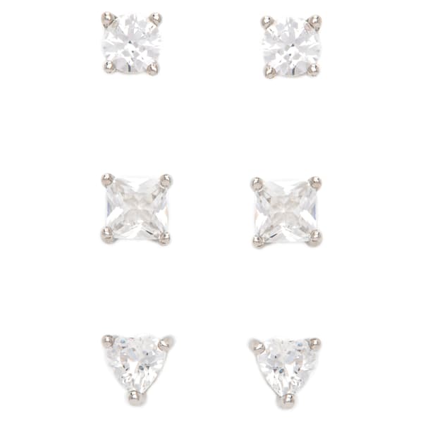Gianni Argento White Sapphire Heart Earrings Set - image 
