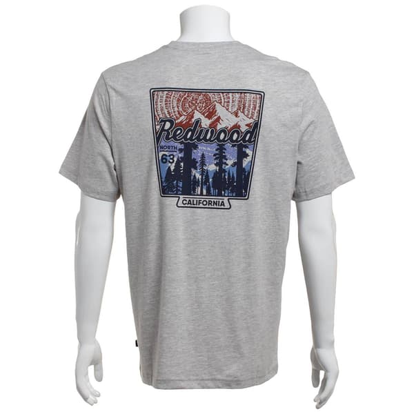 Mens LANDS’ END® Short Sleeve Graphic Tee - Light Heather Grey