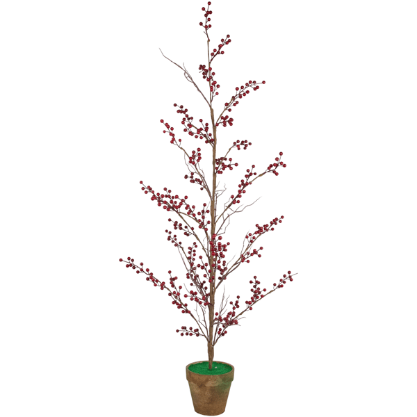 Northlight 4ft. Potted Berry Artificial Christmas Twig Tree - image 