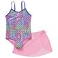 Girls&#40;4-6x&#41; Limited Too Foil Seashell One Piece Swimsuit w/ Skirt - image 2