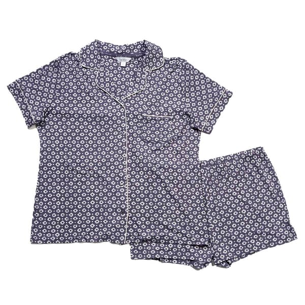 Womens Nicole Miller New York Short Sleeve Geometric Pajama Set