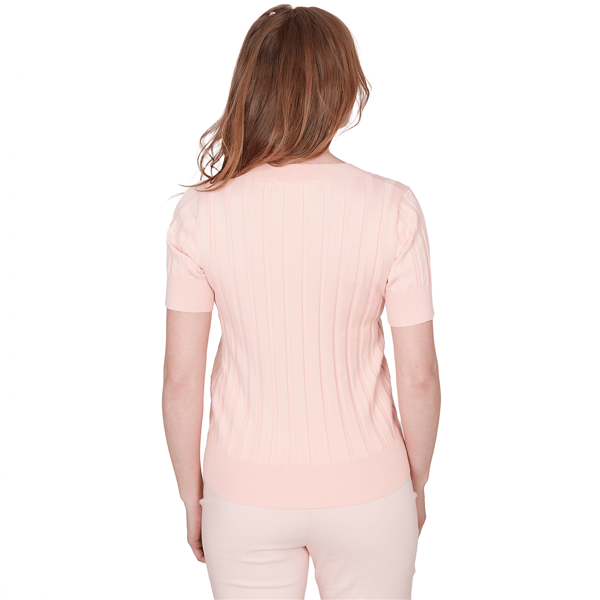 Petite Emaline Enchanted Bloom Short Sleeve Rib Knit Sweater - image 