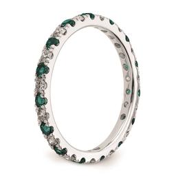 Pure Fire 14kt. White Gold Lab Created Alexandrite Eternity Band