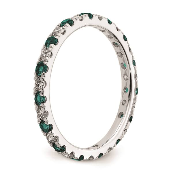 Pure Fire 14kt. White Gold Lab Created Alexandrite Eternity Band