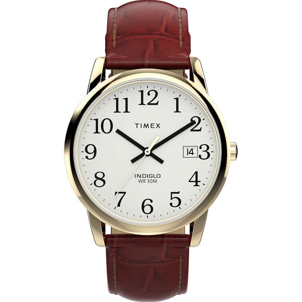 Mens Timex Easy Reader&#40;R&#41; 35mm Leather Strap Watch - TW2W95500JT - image 
