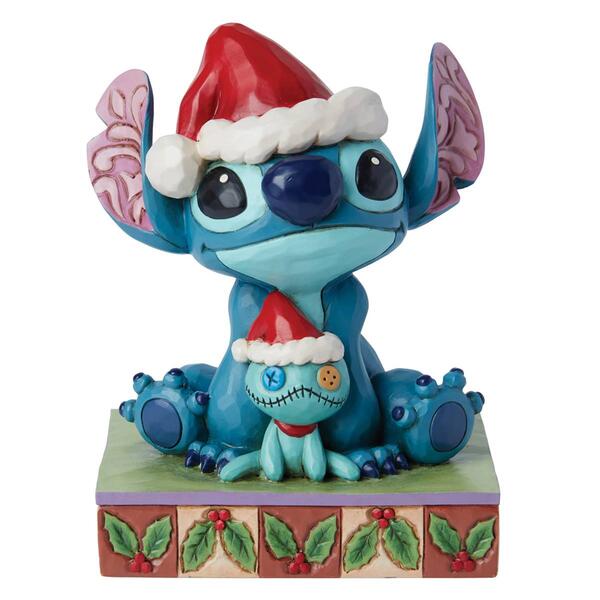 Jim Shore Disney Santa Stitch w/ Scrump Christmas Figurine - image 