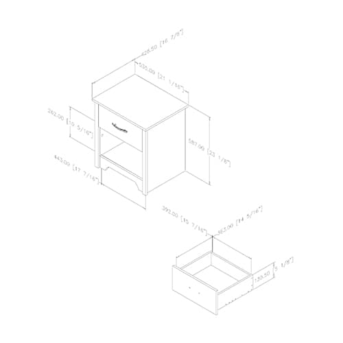 South Shore Fusion Nightstand - Pure Black