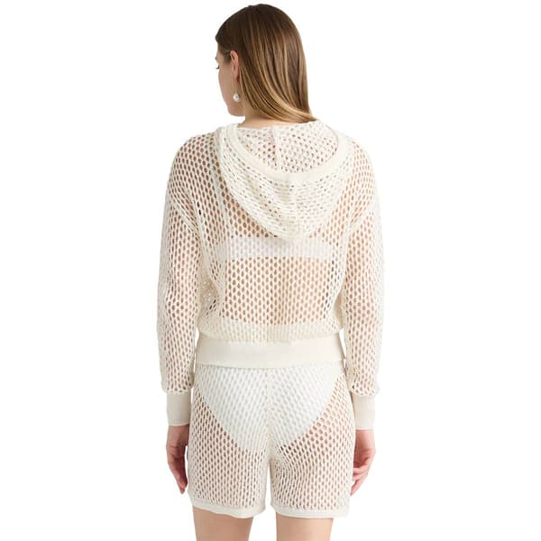 Womens NVLT Crochet Hooded Top & Shorts Cover Up Set