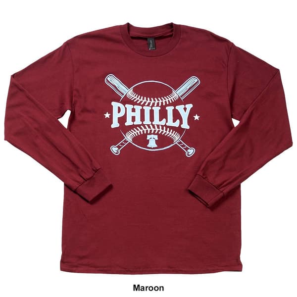 Mens Tailgate Long Sleeve Philly Bats Tee