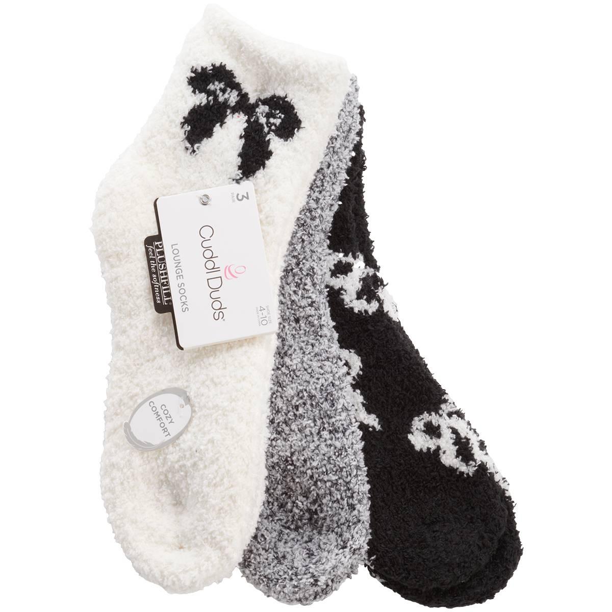 Womens Cuddl Duds(R) 3Pk Bow Midi Cozies Socks