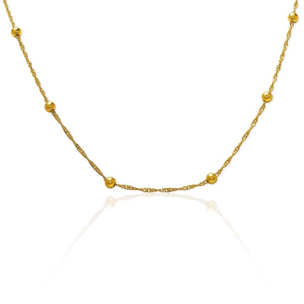 Gianni Argento 20in. Yellow Gold Station Chain Necklace - image 