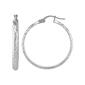 Sterling Silver Half Round Tube Diamond Cut Hoop Earrings - image 1