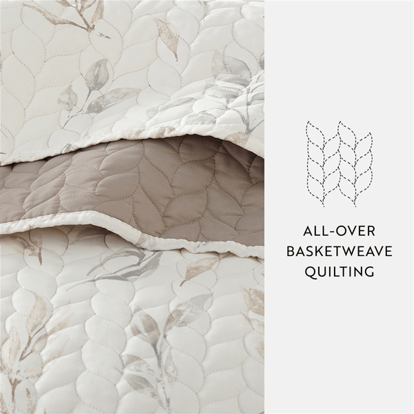 Soft Essentials Ultra Soft Botanical Reversible Quilt Set
