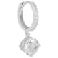 Athra 15mm Silver Plated Hoop Earrings with Crystal Drop - image 2