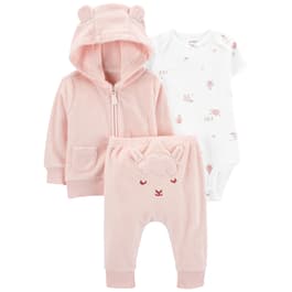 Baby Girl &#40;NB-12M&#41; Carter's&#40;R&#41; 3pc. Sheep Terry Cardigan Set