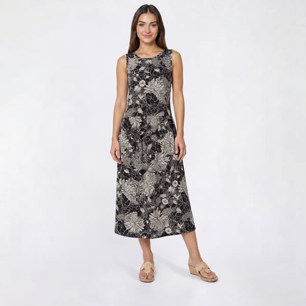 Petite Cocomo Sleeveless Floral Drop Waist Midi Dress