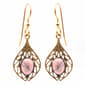 Silver Forest Oval Stone Filigree Drop Earrings - image 1