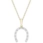 Diamond Classics™ Yellow Gold Plated & Diamond Horseshoe Pendant - image 2