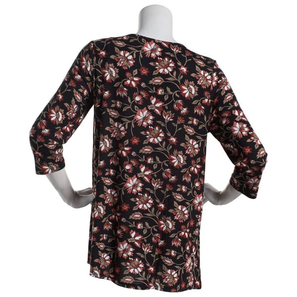 Womens Preswick & Moore 3/4 Sleeve Fall Floral Tunic