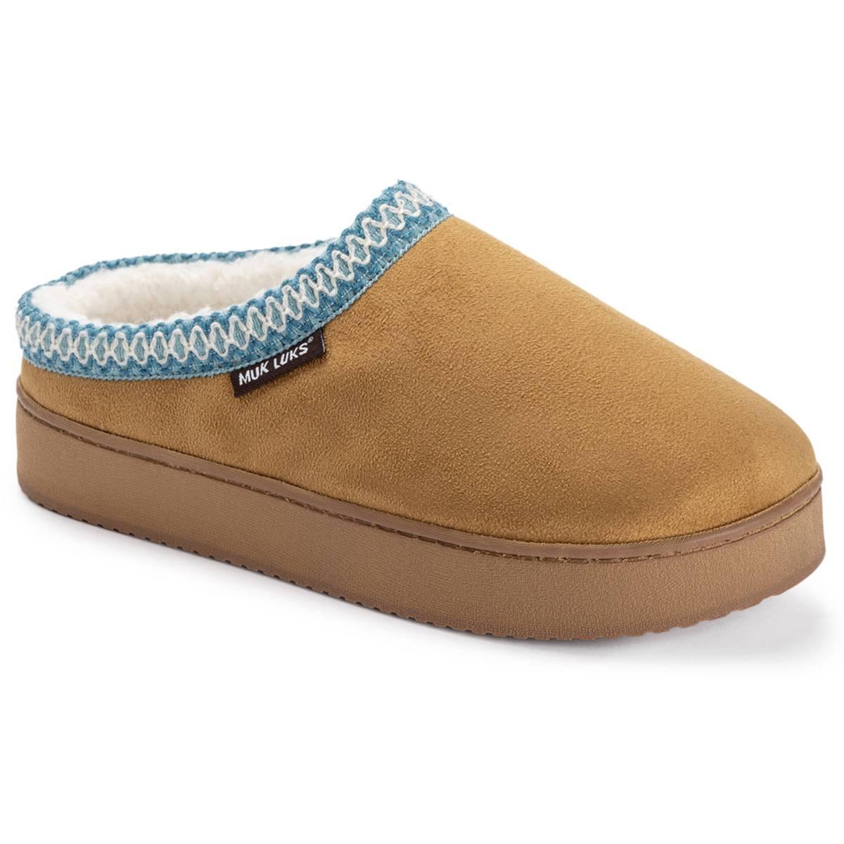Womens MUK LUKS(R) Faux Suede Platform Clog Slippers