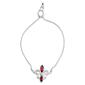Haus of Brilliance Red Garnet & Diamond Accent Bolo Bracelet - image 3