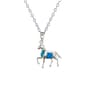 Gemstone Classics(tm) Silver Created Opal Horse Necklace - image 2