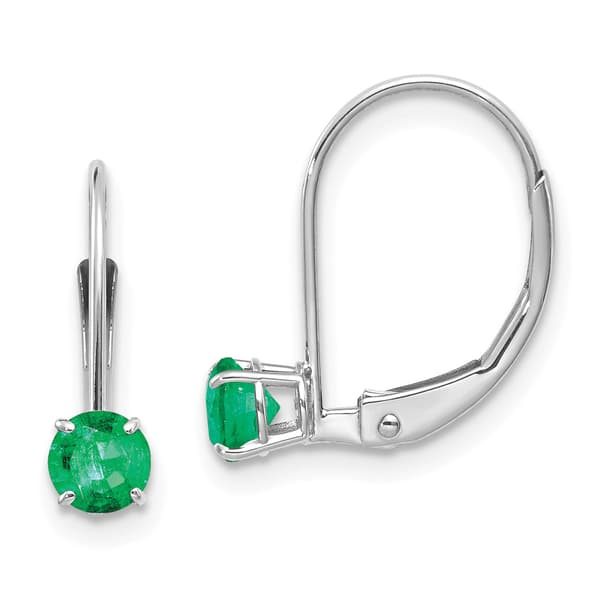 Gemstone Classics&#40;tm&#41; 14kt. White Gold Emerald Drop Earrings - image 