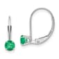 Gemstone Classics&#40;tm&#41; 14kt. White Gold Emerald Drop Earrings - image 1