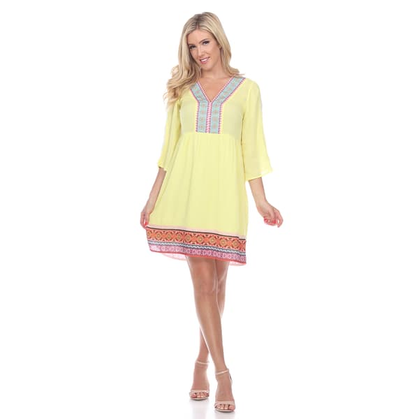 Womens White Mark Gabrielle Embroidered Shift Dress