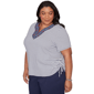Plus Size Alfred Dunner Lady Liberty Embroidery Neck Blouse - image 2