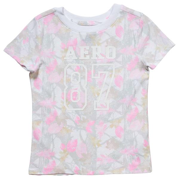 Girls (7-16) Aeropostale Short Sleeve Camo Leaf Logo Tee