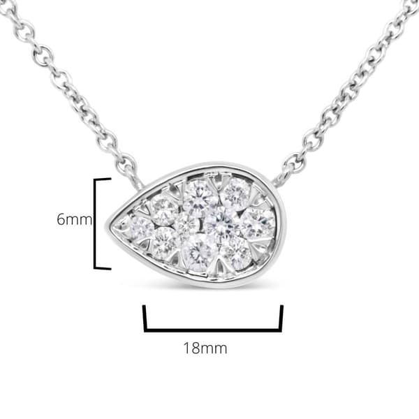Haus of Brilliance 14kt. White Gold Diamond Teardrop Pendant