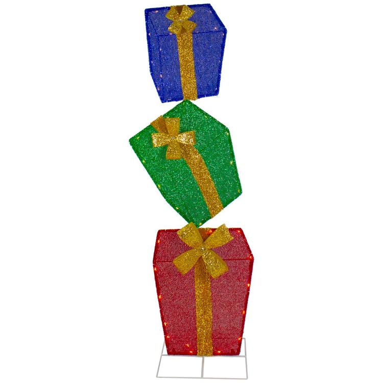Northlight Seasonal 48in. Tinsel Outdoor Christmas Gift Boxes