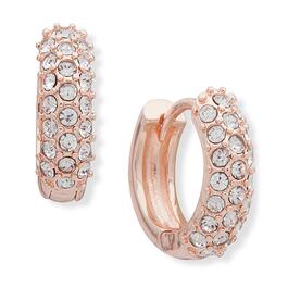 You're Invited Rose Gold-Tone Pave Crystal Hoop Earrings