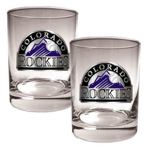 MLB Colorado Rockies 2pc. Rocks Glass Set